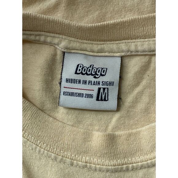 Bodega‎ Spellout Short Sleeve Shirt Yellow Mens Size Medium - Picture 7 of 8